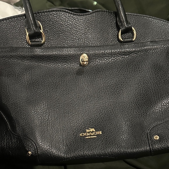 Coach Handbags - Coach Black Pebbled Leather Shoulder Bag